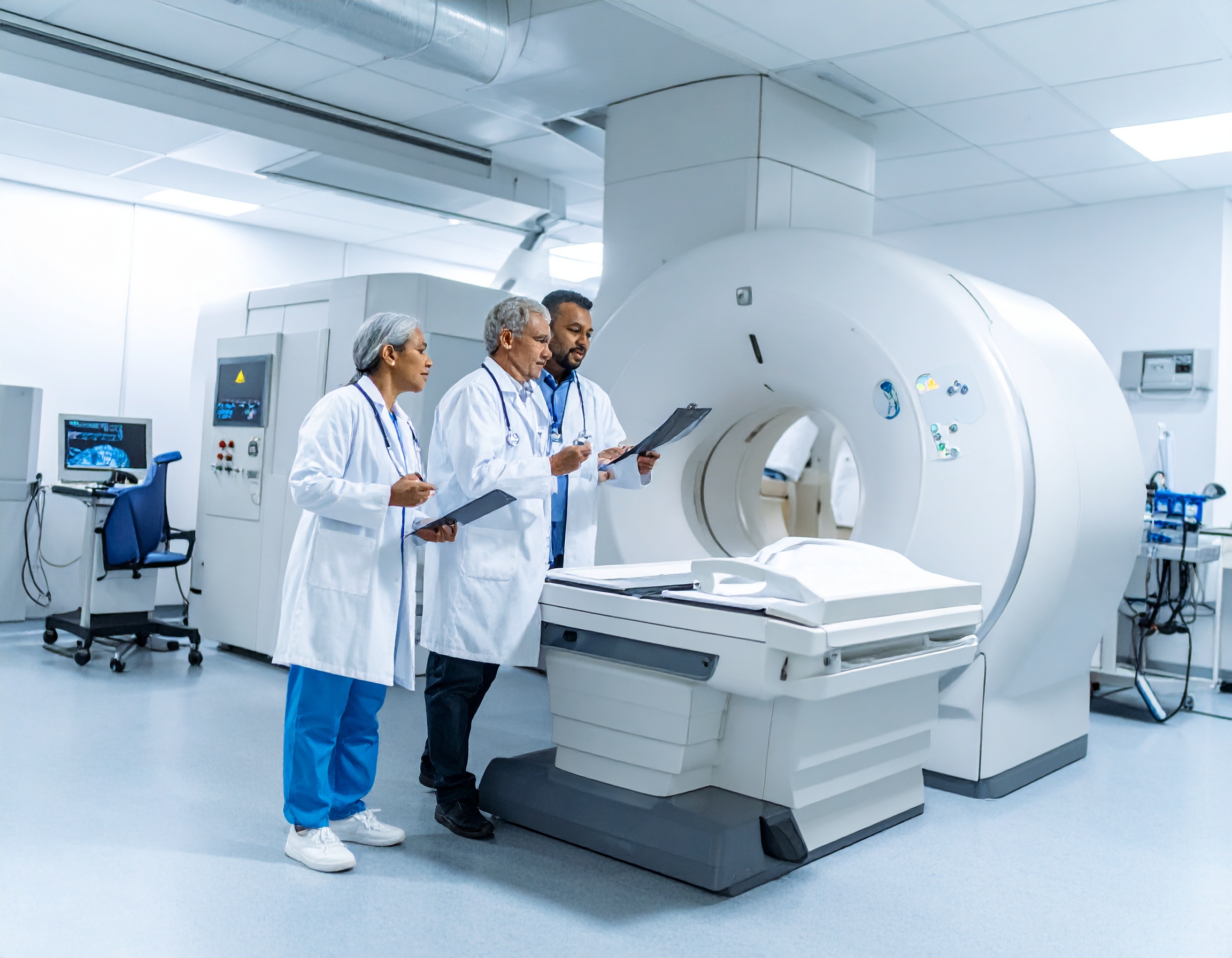 Cancer patient receives CT scan
